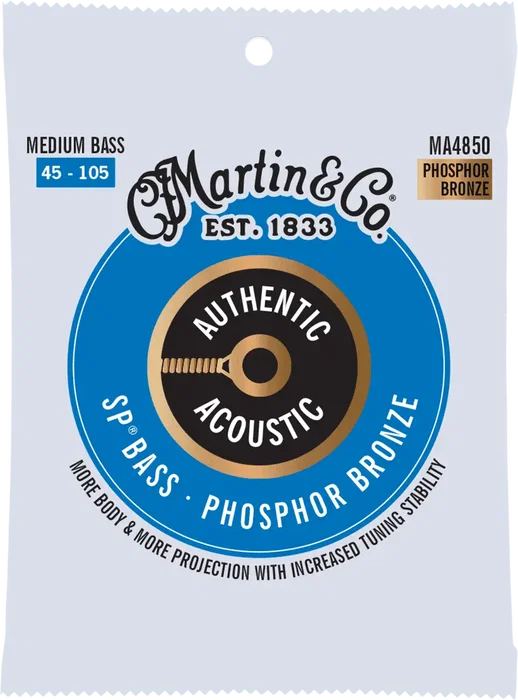 MARTIN Authentic Sp Bass 92/8 Phosphor Bronze Medium 45-105 Cuerdas para Bajo Acústico