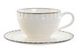DKD Home Decor Conjunto de Taza y Platillo de Porcelana Blanco Lovin White 24