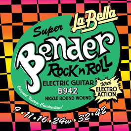 Juego de Cuerdas para Guitarra Eléctrica La Bella Super Bender Super Light 09-42