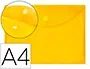 Liderpapel Carpeta Dossier A4 Cierre Velcro Amarilla Polipropileno 180 Micras