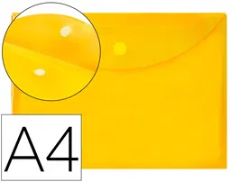 Liderpapel Carpeta Dossier A4 Cierre Velcro Amarilla Polipropileno 180 Micras