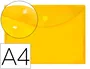 Liderpapel Carpeta Dossier A4 Cierre Velcro Amarilla Polipropileno 180 Micras