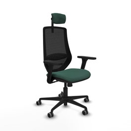 PIQUERAS Y CRESPO Silla de oficina Mardos con mecanismo Sincro, Verde botella y Negro