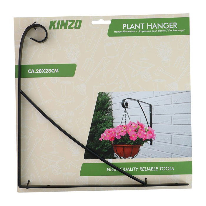 Kinzo Colgador de Macetas Negro Metal 28 x 28 cm Modelos Variados