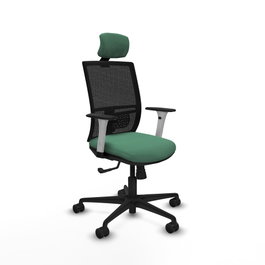 PIQUERAS Y CRESPO Silla de oficina Yunquera Verde esmeralda con mecanismo Sincro
