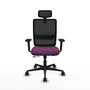 PIQUERAS Y CRESPO Silla de oficina Haches con mecanismo Sincro/Traslack, Morado y Negro
