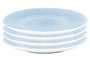DKD Home Decor Set de 4 Platos de Gres Mandala Azul 27x27 cm