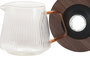DKD Home Decor Cafetera Basicos Transparente Marron 450ml Borosilicato Bambu 12x17.5x13cm