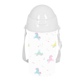 Safta Botella Unicornio de 500 ml con apertura automática y pajita