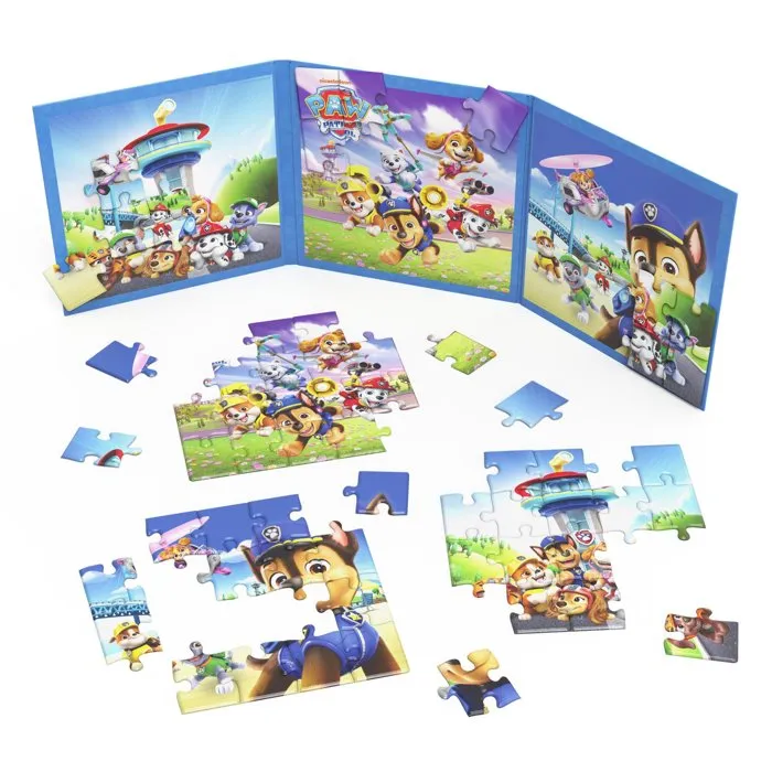 Spin Master SPI6075867 - Libros de Viaje con 3 Rompecabezas Magnéticos - Modelo Aleatorio (Paw Patrol, Gabby y la Casa Mágica o Dora)
