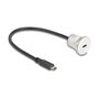 DeLOCK 88183 Cable USB-C a USB-C Hembra con Buje de Montaje 30 cm, 10 Gbps
