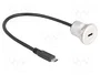 DeLOCK 88183 Cable USB-C a USB-C Hembra con Buje de Montaje 30 cm, 10 Gbps