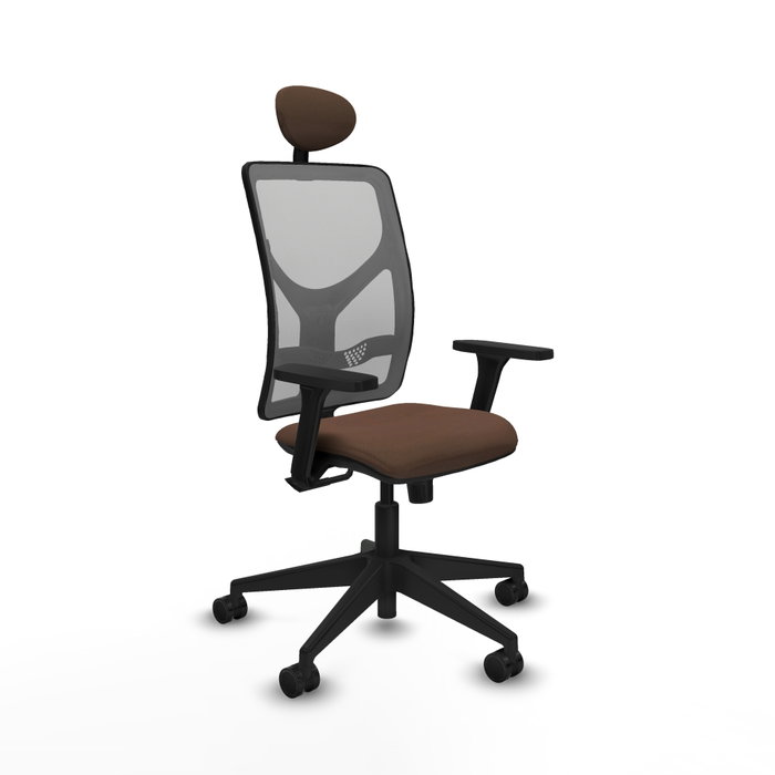 PIQUERAS Y CRESPO Silla de oficina Motilla con Mecanismo Sincro, Tela Marrón y Malla Gris PIQUERAS Y CRESPO Silla de oficina Motilla con Mecanismo Sincro, Tela Marrón y Malla Gris