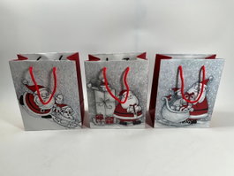 DKD Home Decor Bolsa Navidad Tradicional Rojo Blanco Papa Noel 10 x 23 x 18 cm (12 Unidades)