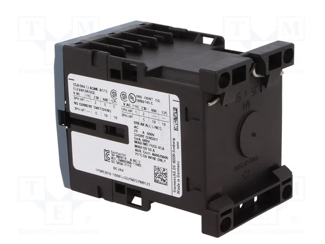 SIEMENS 3RT2018-1BB41 Contactor 3-polar 17A 24VDC