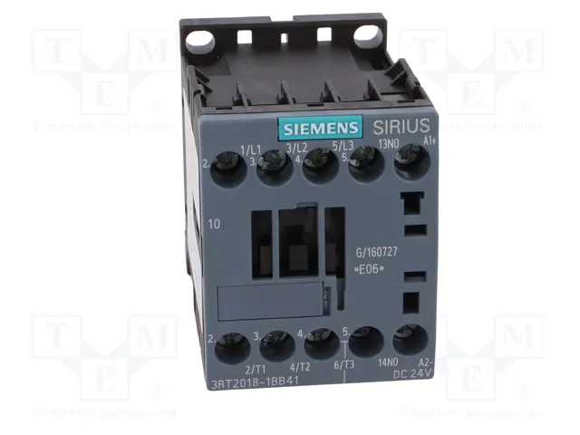 SIEMENS 3RT2018-1BB41 Contactor 3-polar 17A 24VDC