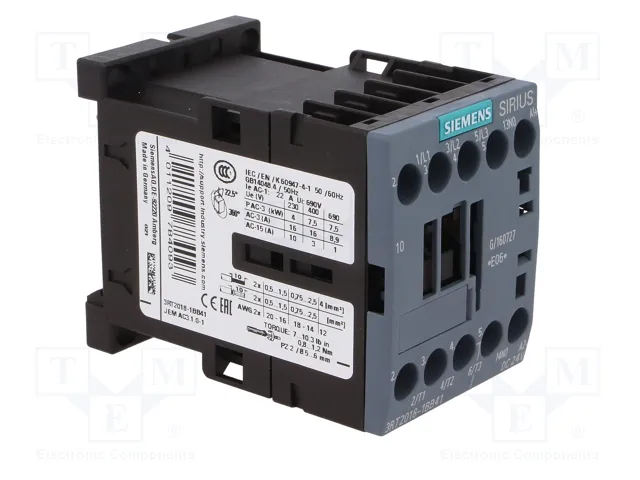 SIEMENS 3RT2018-1BB41 Contactor 3-polar 17A 24VDC
