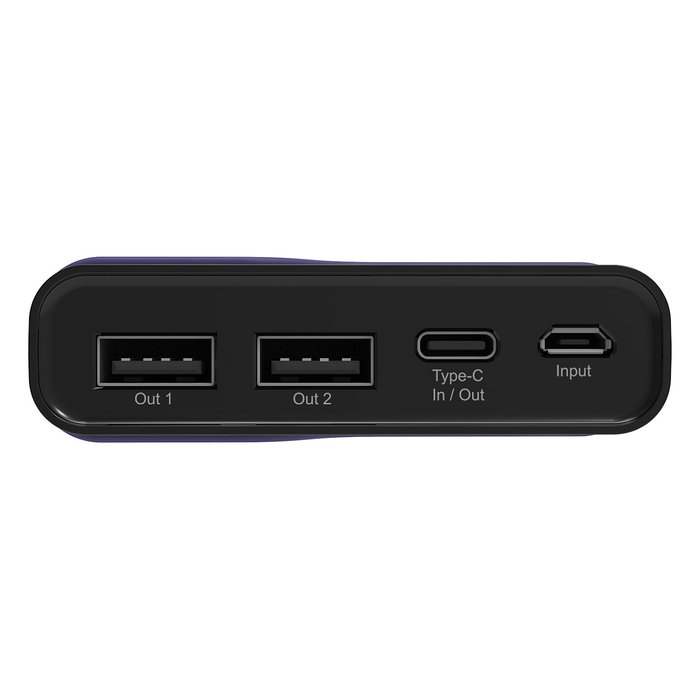 Realpower Powerbank PB-15000C 15.000mAh Negro Azul con USB-C y Pantalla, 2x USB-A y 2x USB-C para Carga Rápida Universal