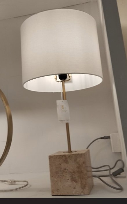 DKD Home Decor Lámpara Sobremesa Moderno Dorado Beige 33 x 70 x 33 cm