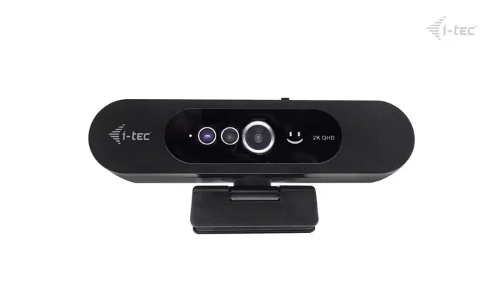 I-tec Solomon WH200 Webcam USB 4MP QHD 2K 2560x1440 con Windows Hello, Obturador Privacidad, Micrófono, Campo de Visión 92°, Plug & Play para Empresa (Negro)