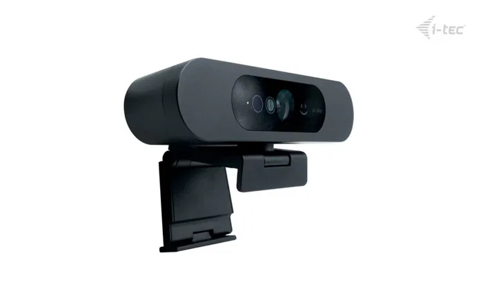 I-tec Solomon WH200 Webcam USB 4MP QHD 2K 2560x1440 con Windows Hello, Obturador Privacidad, Micrófono, Campo de Visión 92°, Plug & Play para Empresa (Negro)