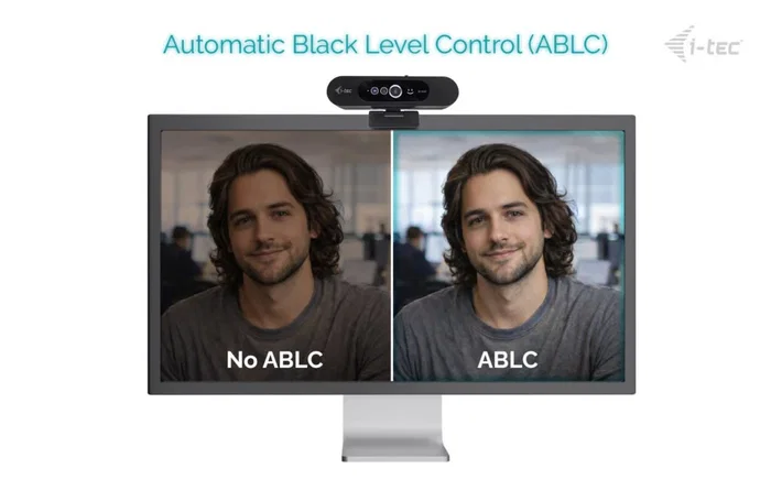 I-tec Solomon WH200 Webcam USB 4MP QHD 2K 2560x1440 con Windows Hello, Obturador Privacidad, Micrófono, Campo de Visión 92°, Plug & Play para Empresa (Negro)