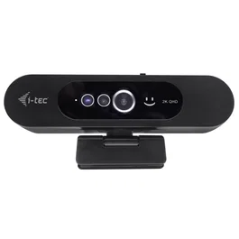 I-tec Solomon WH200 Webcam USB 4MP QHD 2K 2560x1440 con Windows Hello, Obturador Privacidad, Micrófono, Campo de Visión 92°, Plug & Play para Empresa (Negro)