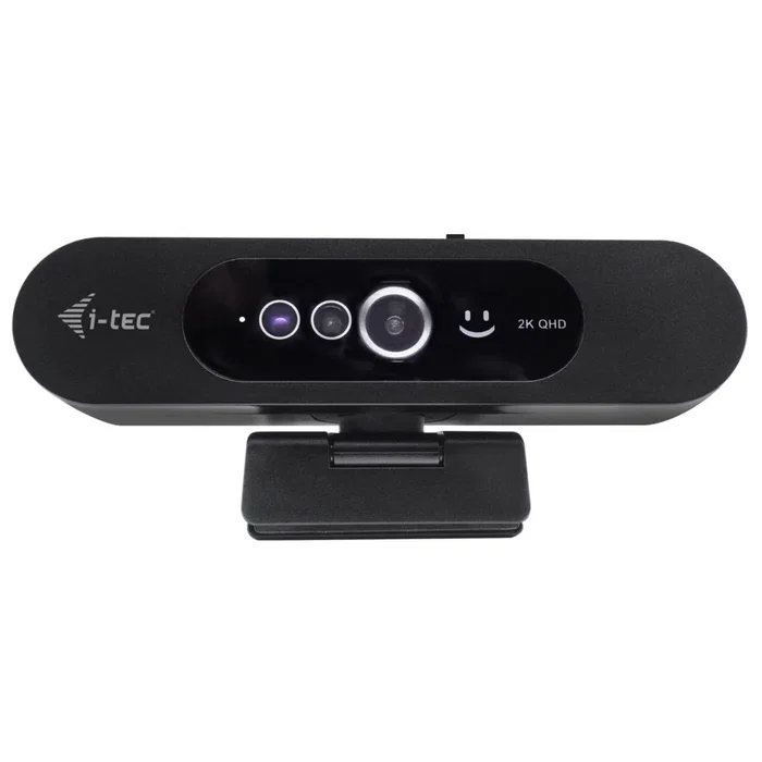I-tec Solomon WH200 Webcam USB 4MP QHD 2K 2560x1440 con Windows Hello, Obturador Privacidad, Micrófono, Campo de Visión 92°, Plug & Play para Empresa (Negro)