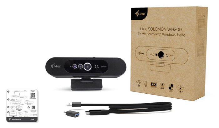 I-tec SOLOMON WH200 2K Webcam con Windows Hello