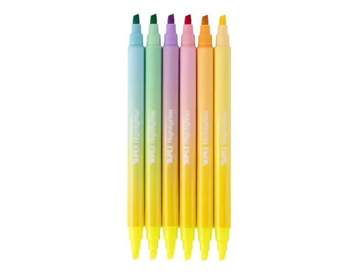 APLI Subrayadores Duo Doble Punta Colores Surtidos Expositor de 10 Packs de 6 Unidades