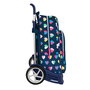Mochila Escolar con Ruedas Benetton Corazones Azul marino 30 x 46 x 14 cm