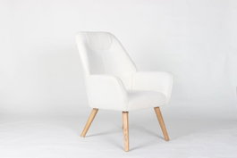 DKD Home Decor Butaca Scandi Crema Natural 75 x 96 x 65 cm