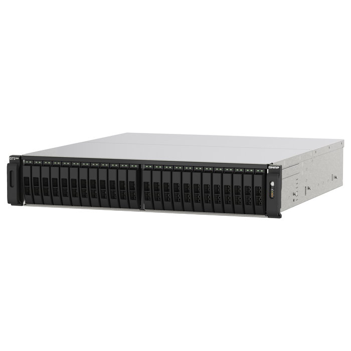 QNAP TS-h2490FU-7232P-64G NAS 24-Bay all-flash con procesador AMD EPYC 7232P, NVMe Gen3x4, 64GB RAM, 2x2.5GbE y 2x25GbE SFP28