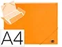 Liderpapel Carpeta Tres Solapas Polipropileno DIN A4 Cierre Gomas Naranja Opaco