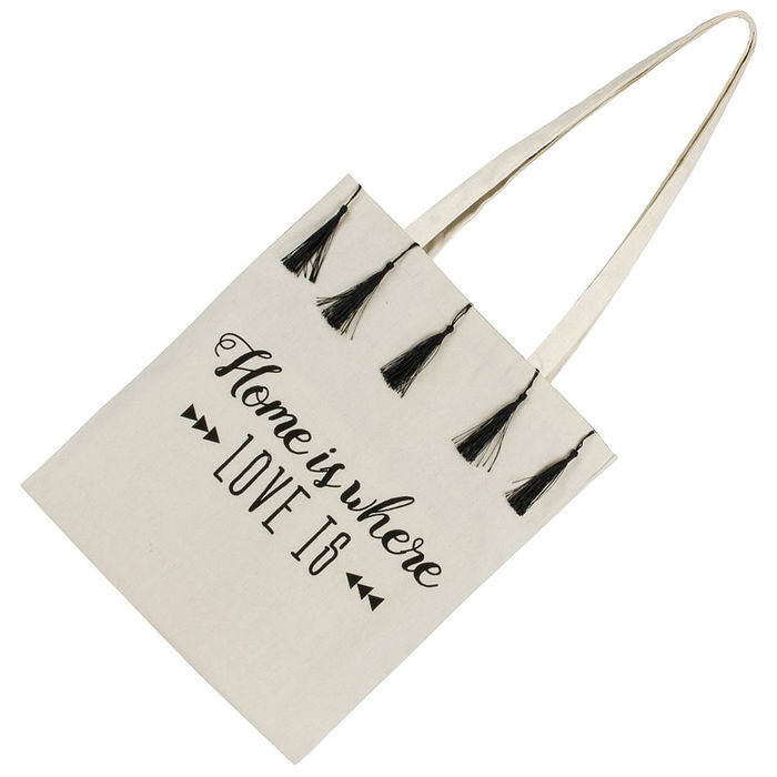 Entre Temps Bolsa Tote Bag Con Flecos De Algodón Con Asas 36x1 cm H.74 cm