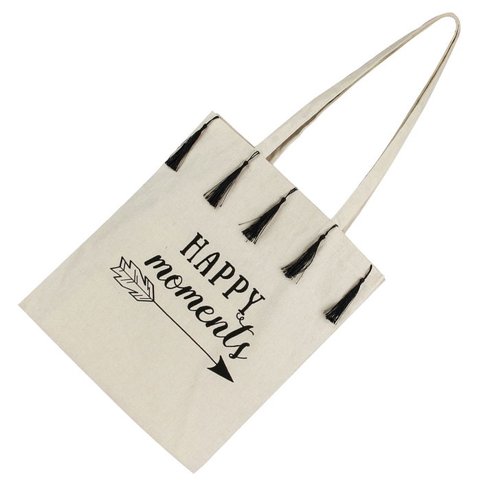 Entre Temps Bolsa Tote Bag Con Flecos De Algodón Con Asas 36x1 cm H.74 cm