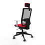 PIQUERAS Y CRESPO Silla de oficina Horna con mecanismo Sincro, Rojo y Gris