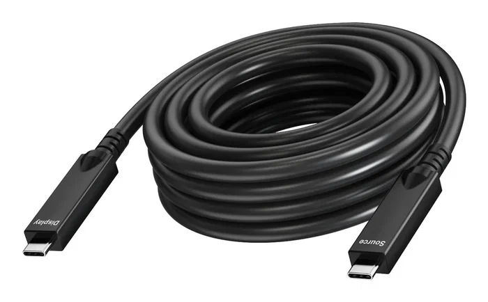 Vision TC Cable USB C a USB C 10MUSBC/BL 10 m USB 3.2 Gen 1 (10 Gbps) Negro DisplayPort Alternate Mode Compatible DP 2.1 (40 Gbps)