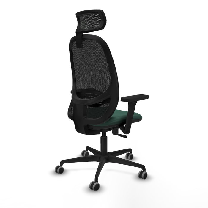 PIQUERAS Y CRESPO Silla de oficina Cilanco con mecanismo Sincro, Verde botella y Negro