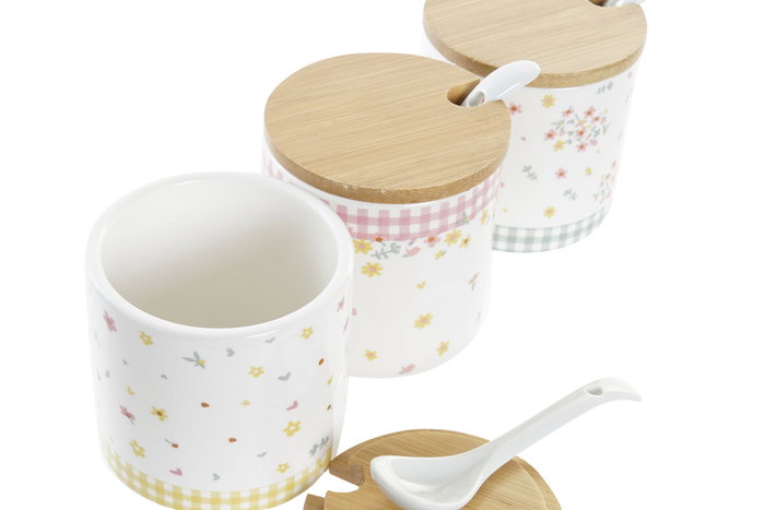 DKD Home Decor Azucarero Vichy Sweet Surtido de 3 Colores DKD Home Decor Azucarero Vichy Sweet Surtido de 3 Colores