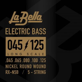Juego de Cuerdas La Bella para Bajo Eléctrico de 5 Cuerdas Rxn5B Nickel