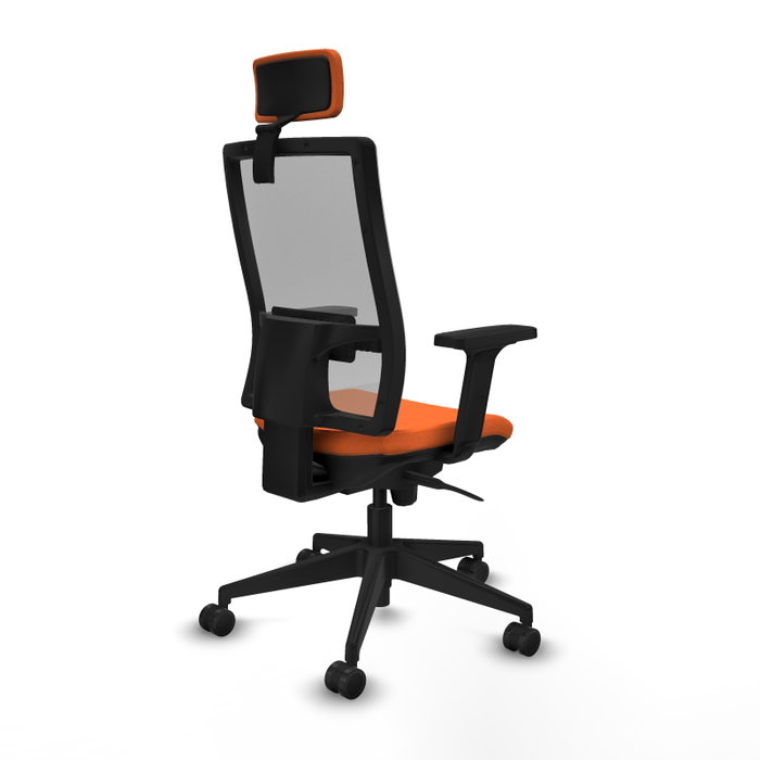 PIQUERAS Y CRESPO Silla de oficina Horna con mecanismo Sincro, Tela Naranja y Malla Gris PIQUERAS Y CRESPO Silla de oficina Horna con mecanismo Sincro, Tela Naranja y Malla Gris