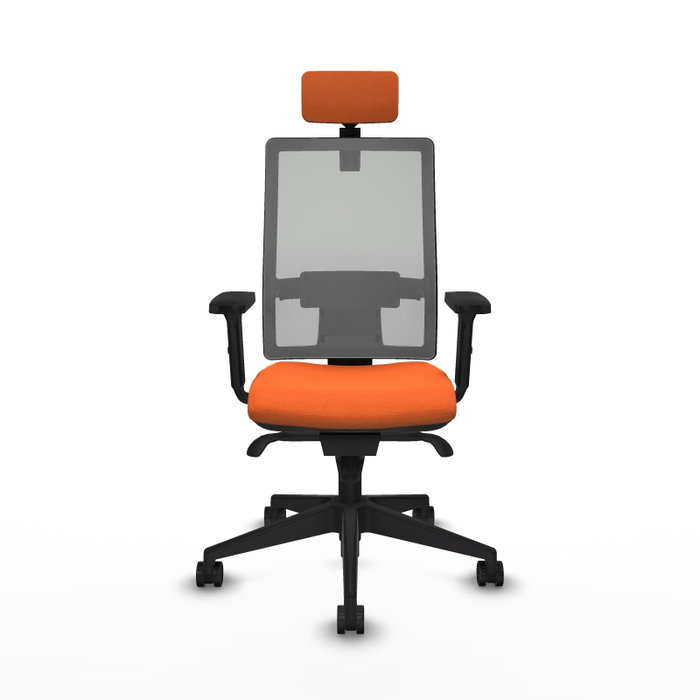 PIQUERAS Y CRESPO Silla de oficina Horna con mecanismo Sincro, Tela Naranja y Malla Gris PIQUERAS Y CRESPO Silla de oficina Horna con mecanismo Sincro, Tela Naranja y Malla Gris