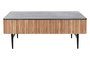 DKD Home Decor Mesa Centro Moderno Negro Natural Acacio Marmol 115 x 65 x 45 cm