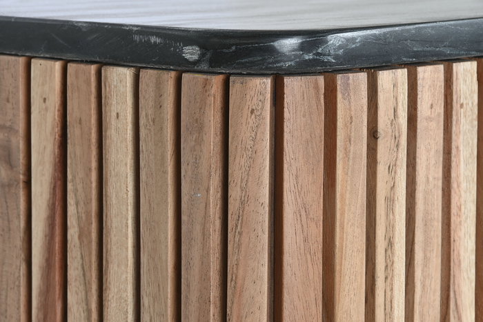 DKD Home Decor Mesa Centro Moderno Negro Natural Acacio Marmol 115 x 65 x 45 cm
