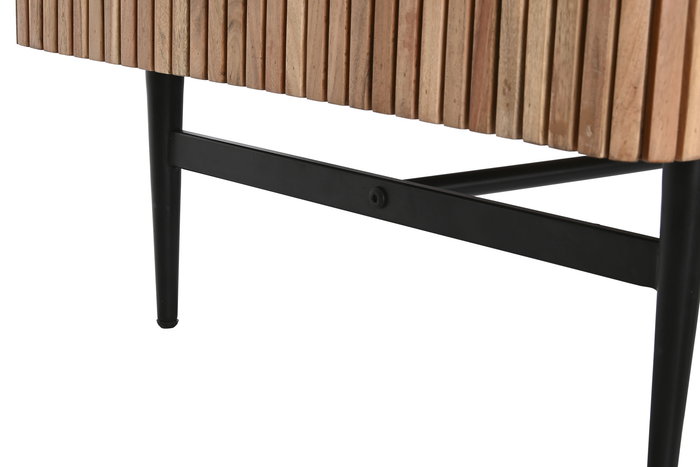 DKD Home Decor Mesa Centro Moderno Negro Natural Acacio Marmol 115 x 65 x 45 cm