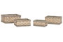 DKD Home Decor Set de 4 Cestas de Almacenamiento de Jacinto de Agua y Seagrass, Natural