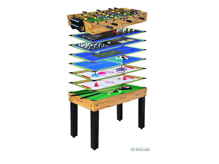 Ociotrends Mesa Multijuegos de Madera 12 en 1 MDF 124x61x81 cm