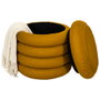 Home Deco Factory Puf Almacenaje Atom Mostaza d.37 cm h.42 cm