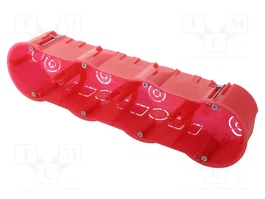 PAWBOL Caja de instalación cuádruple roja de 68mm